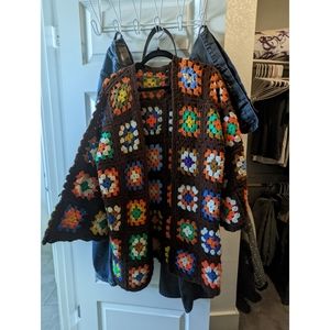 Vintage Granny Square Sweater Cardigan